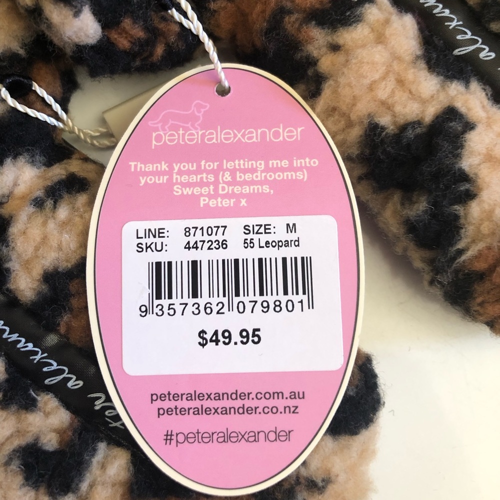 Peter Alexander Animal Print Fur Slippers Slides Sz M 7 NWT - Picture 4 of 7